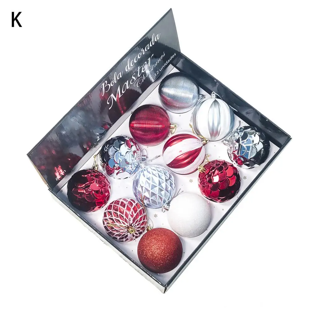 12 шт. 8 см рождественские большие висячие шары для рождественской елки украшения