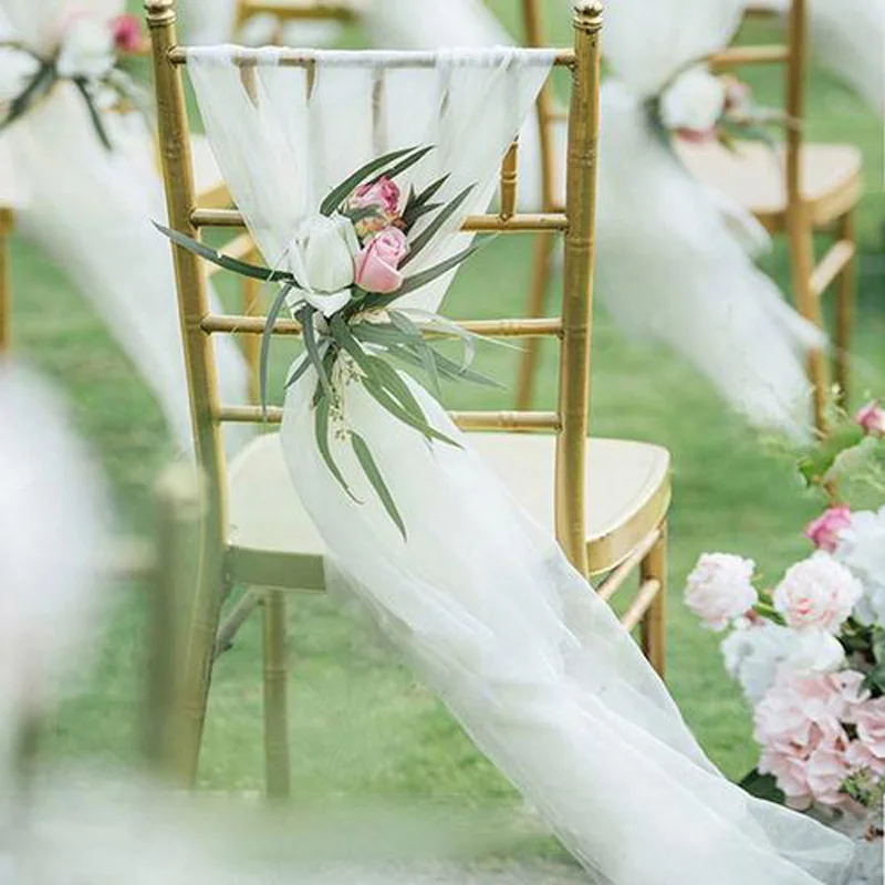 5/8/10 метров из органзы с украшением в виде кристаллов прозрачные DIY Свадебная