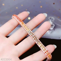 kjjeaxcmy fine jewelry 925 sterling silver inlaid colored sapphire women hand bracelet noble support detection