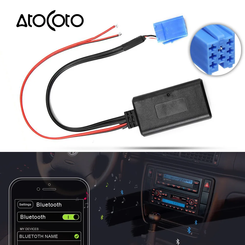 Автомобильный Bluetooth 5 0 Модуль 8 Pin MINI ISO Подключите кабель AUX адаптер для AUDI VW гамма