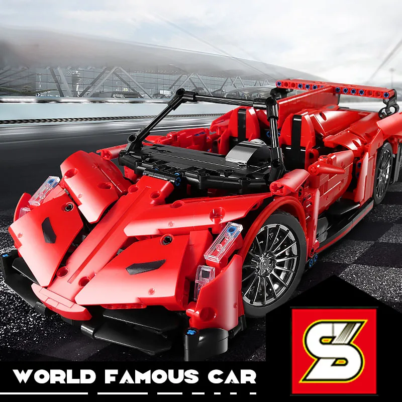 

Конструктор из суперспортивных блоков, автомобильные блоки, модель 1/14, игрушки «сделай сам» для мальчиков, гоночные автомобили, подарок для...