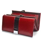 Женские кошельки HH из натуральной кожи аллигатора, лакированные бумажники, Женский дизайнерский удлиненный клатч, многофункциональная кредитница с кармашком для мелочи