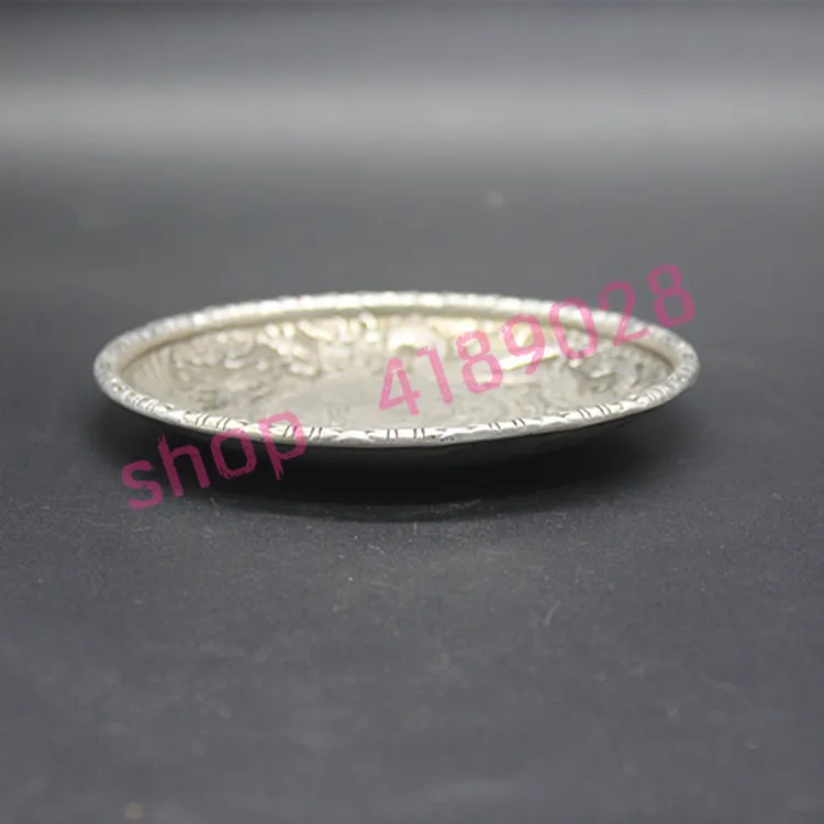 Чисто белая медь мозаика серебряного доллара дракона и тарелка