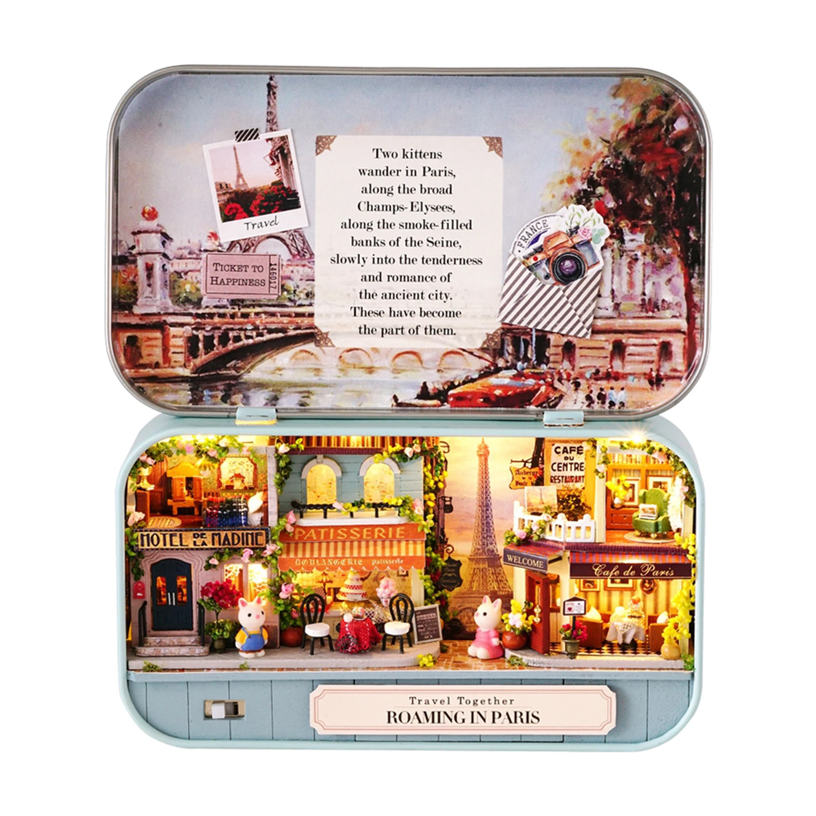 

Craft DIY Romantic Theatre Dollhouse Puzzles Kit Assemble Box Decor Toy Gift