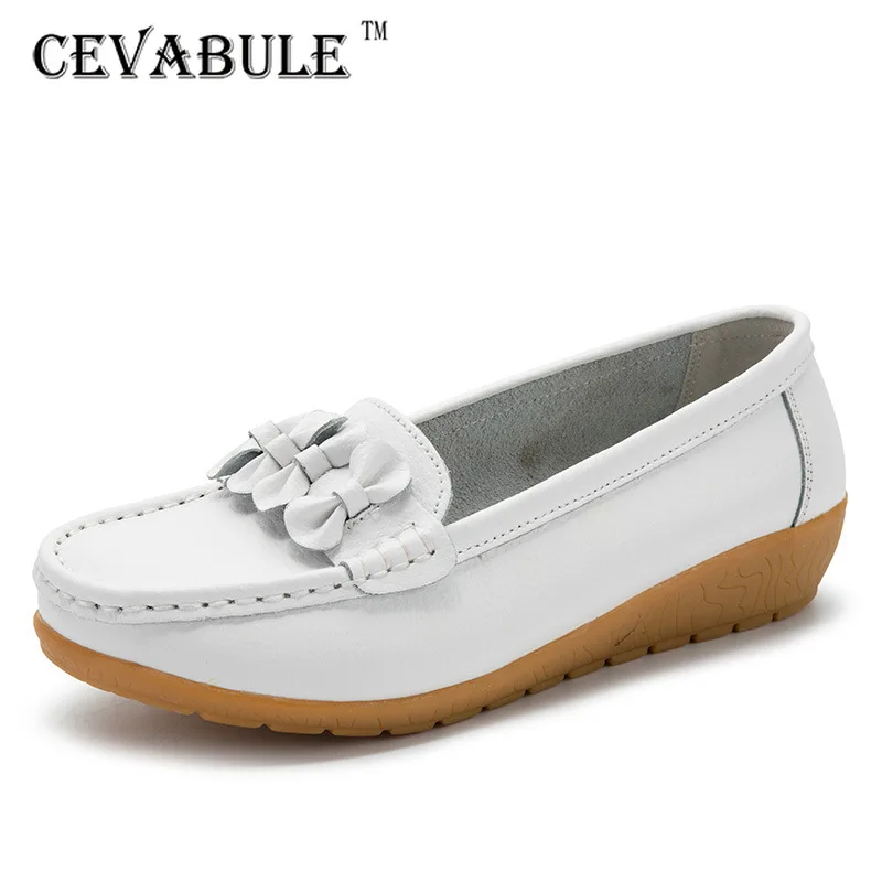 

CEVABULE Spring Shallow Mouth Women's Single Shoes Middle-aged Women's Shoes Bowknot Wedges Mother Shoes Soft Sole CQY