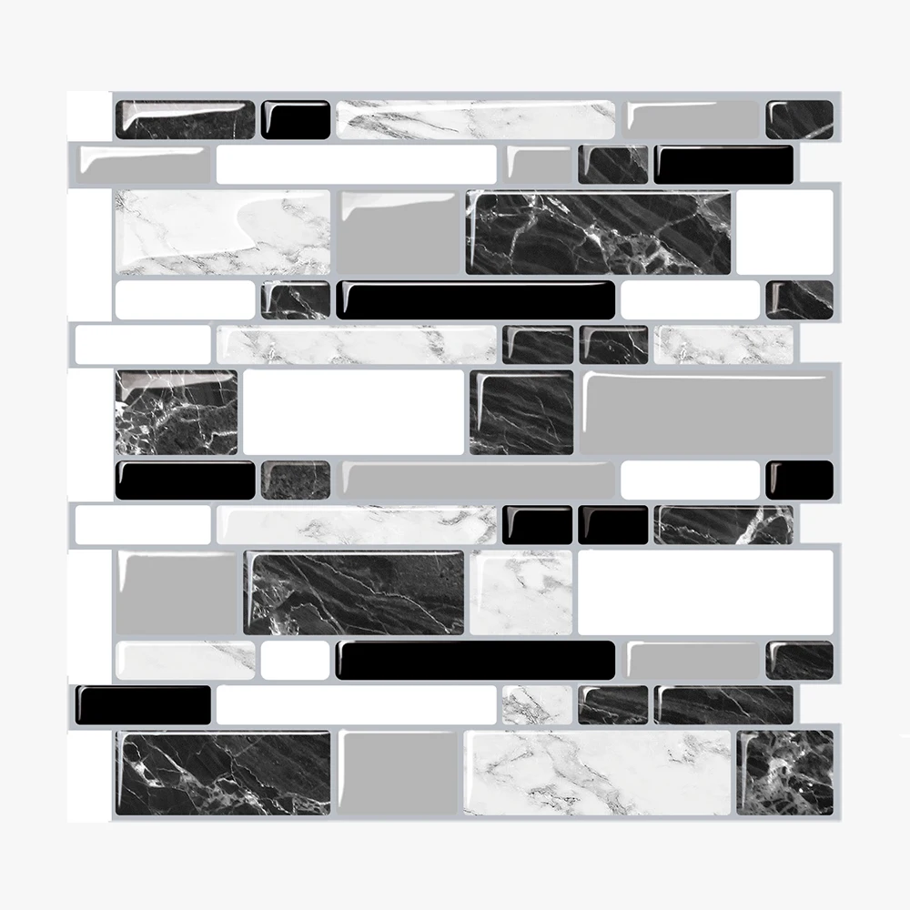 Grey Cocotik 10," x 10"/шт. Кухня Ванная комната самоклеющиеся 3D Мозаика Дизайн пилинг и палка обои щитка плитки - Цвет: Grey