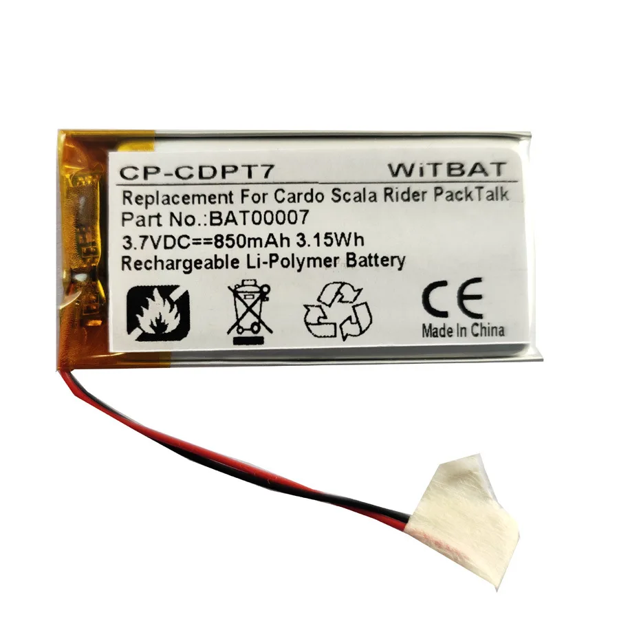 Аккумулятор для Cardo Scala Rider PackTalk BAT00007 3 7 в 850 мАч литий-полимерный аккумулятор