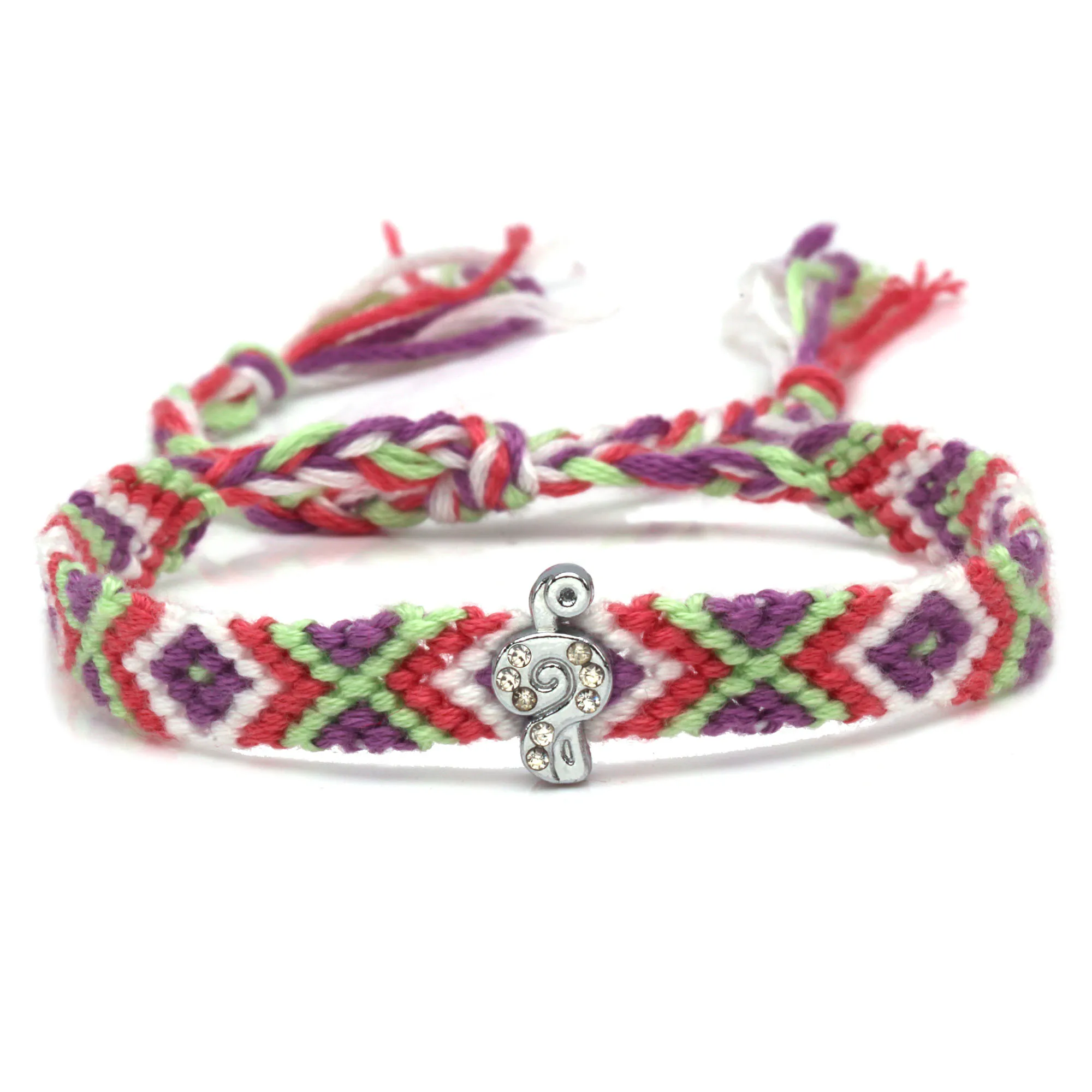 Boho цинковый сплав Диамант музыкальные символы очаровательный тканый браслет