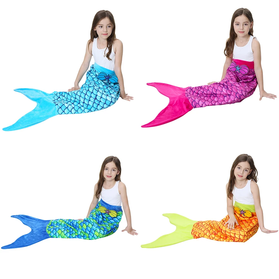 Мягкое фланелевое одеяло Русалка для детей подарок на день рождения девочек