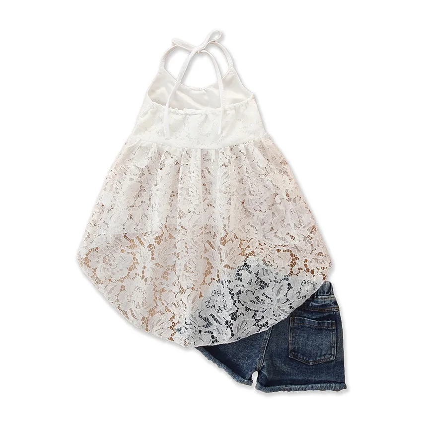 2021 комплекты весенней одежды для девочек кружевное платье малышей Топы повязки