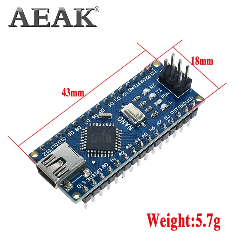 AEAK NANO 3,0 контроллер совместимый с arduino NANO CH340 turno USB контроллер кабель ninguna V3.0 NANO