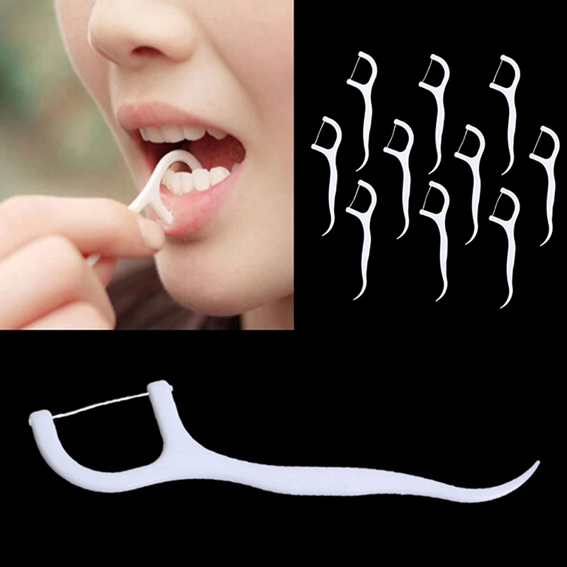 

100pcs/lot Dental Flosser Oral Hygiene Dental Sticks Dental Water Floss Oral Teeth Pick Tooth Picks ABS Floss New~