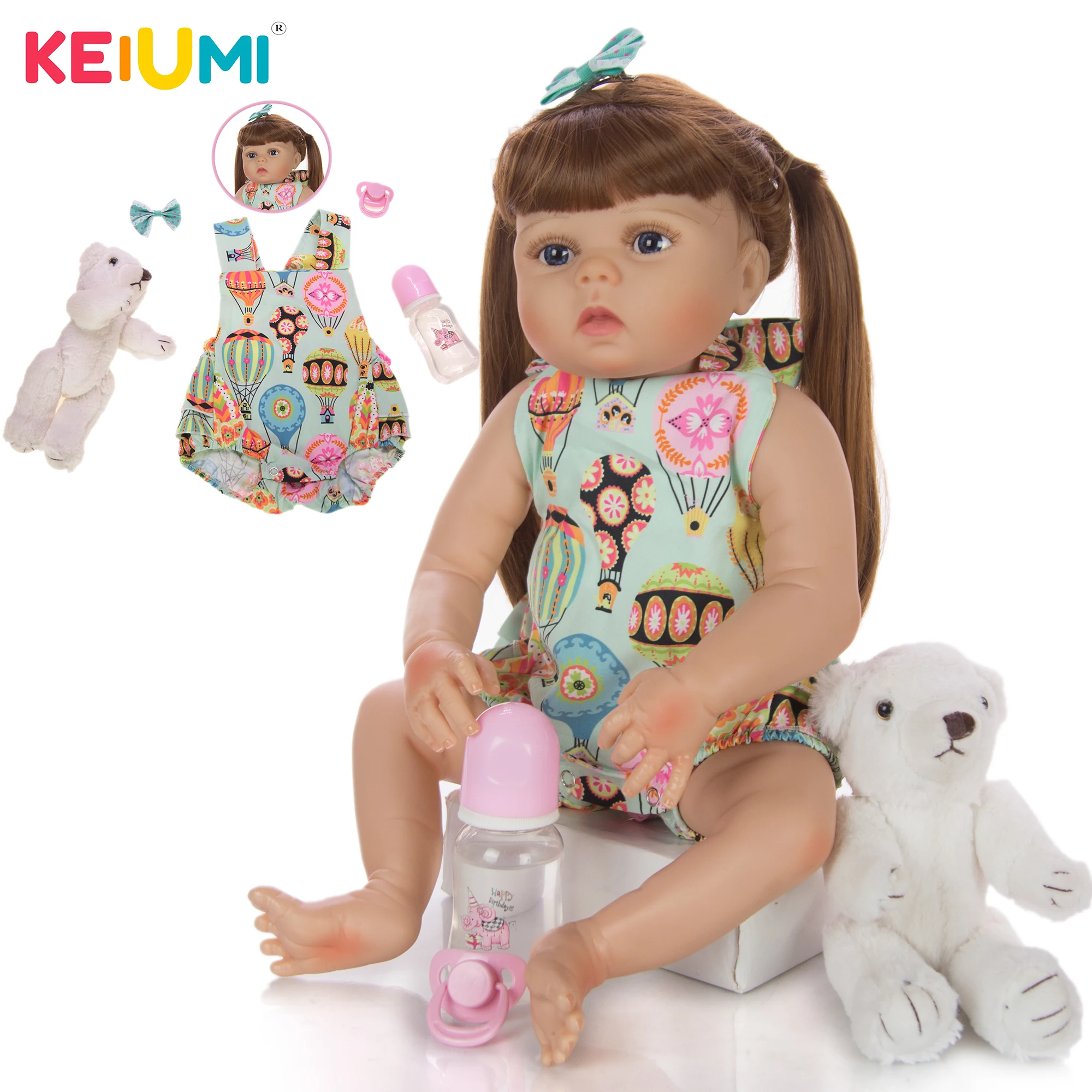 KEIUMI 23 дюйма Новое поступление куклы реборн целые Силиконовые Реалистичные