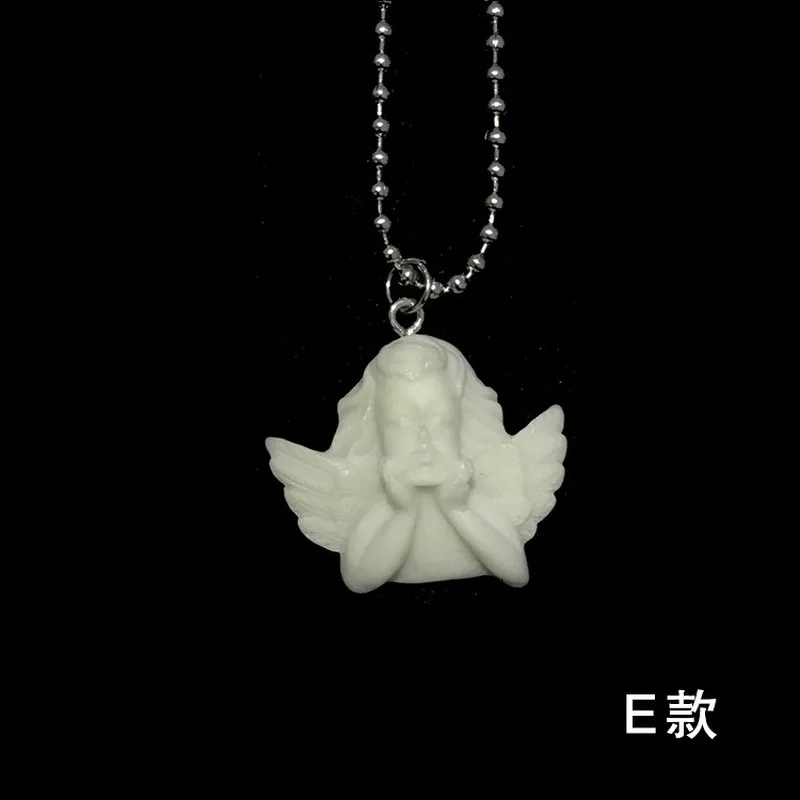 Милое ожерелье из нержавеющей стали с подвеской в форме Амура и ангела длинная