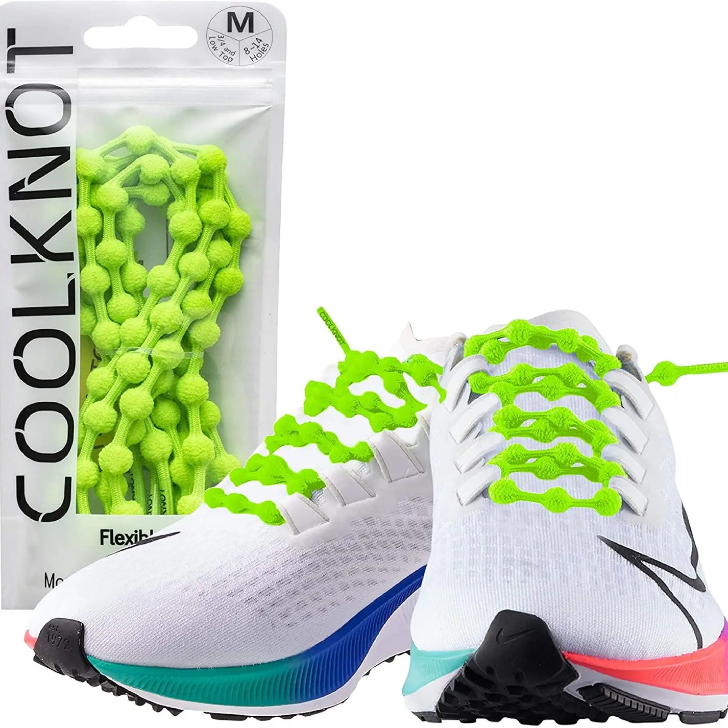 COOLKNOT elastic shoelaces high-end elastic double spandex made shoelaces Golf/sports shoes shoelace