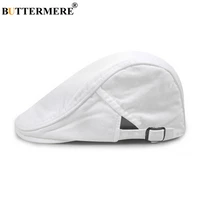 buttermere womens berets spring cotton flat hats womens mens ivy cap solid color duckbill hats vintage gatsby white beret hat