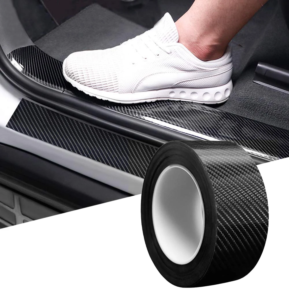 

3M Carbon Fiber 5D Threshold Protection Sticker Clear Car Wrap Film For Lada Vesta Niva Granta Kalina Samara Vaz 2107 2110 2109