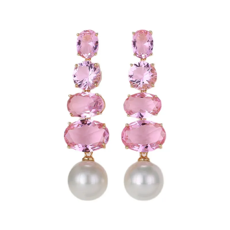 

Shining Crystal Pearl Dangle For Women Temperament Statement Wedding Long Earrings Summer Trend Cuibc Zircon Earings Jewelry