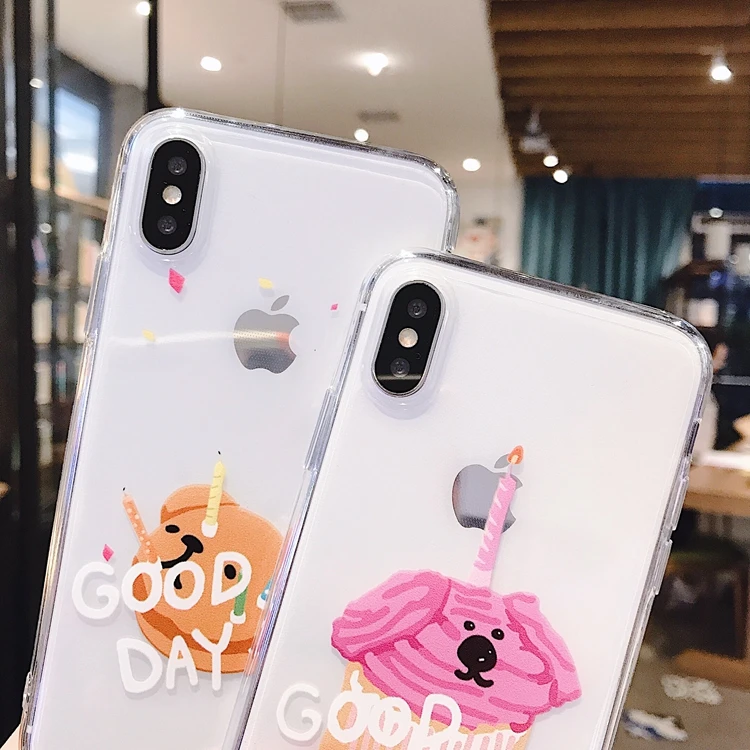 

Bear Puppy Cake Fun Apple 11Proxsmax Phone Case Suitable for Iphone6s78plus Transparent XR