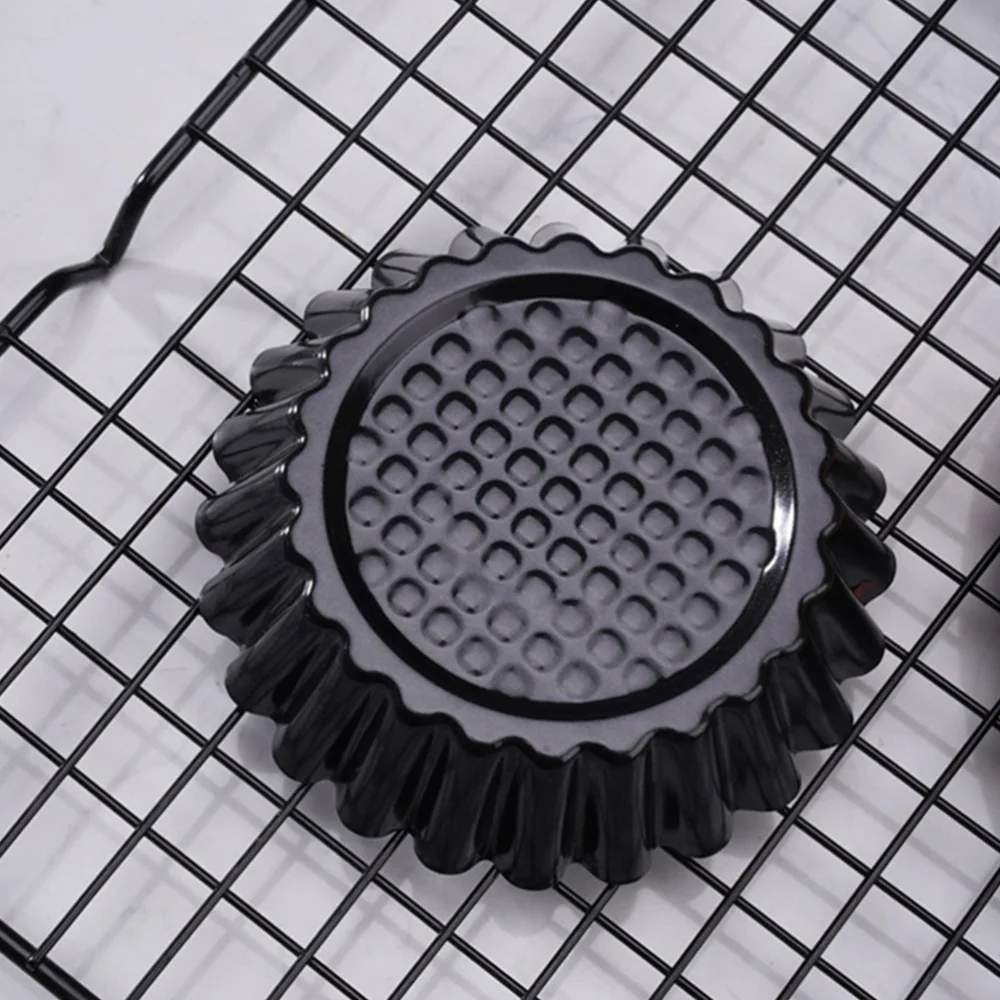 

6PCS Egg Tart Carbon Steel Mold Durable Egg Tart Mold Safe Egg Tart Mold
