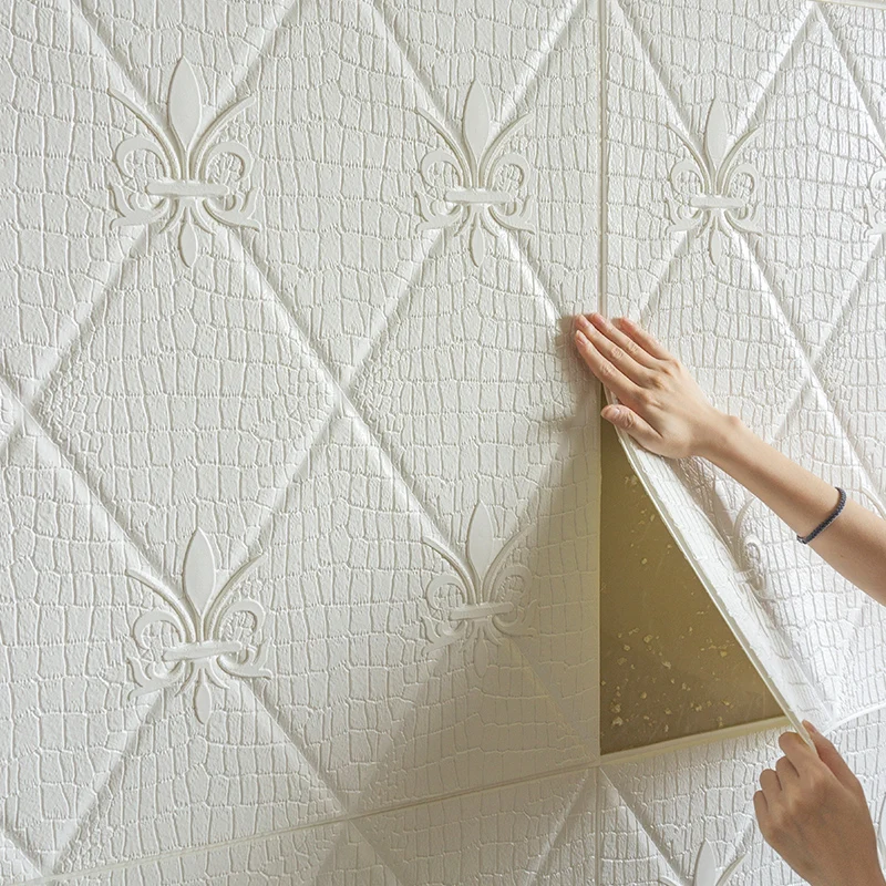 2x 3D ромбовидный узор настенная наклейка покрытие Декор ремонт 700x700x7 мм