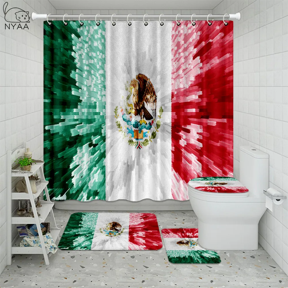 Современный набор для ванной комнаты NYAA с флагом Мексики рисунок на кирпичной
