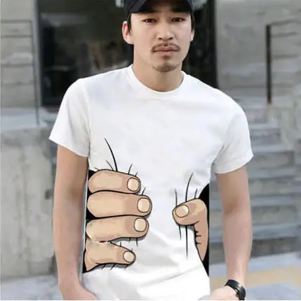 

New summer men's short sleeve t-shirt men's 3D big hand short sleeve T-shirt