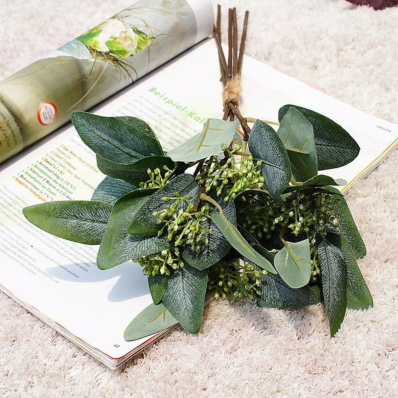 5 веток Овальный эвкалипт листья пачка деньги лист завод искусственных цветов