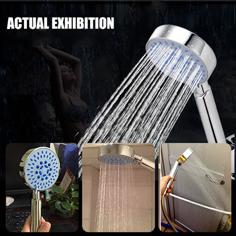 Высокое качество пять fuction силикагель отверстия Насадки для душа экономии воды с