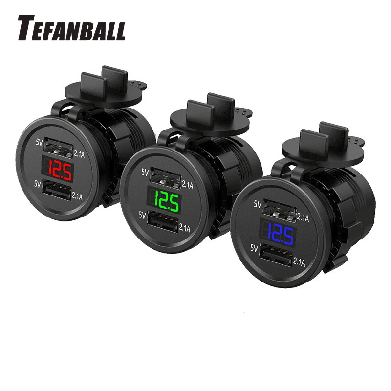 Автомобильный Разветвитель для сигаресветильник и мотоциклов 12-24 В 2 порта USB 5 4 А
