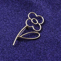 gold alloy fashion brooches vintage scarf buckle unique fashion empty flower collar pins lapel pins clothing accessories