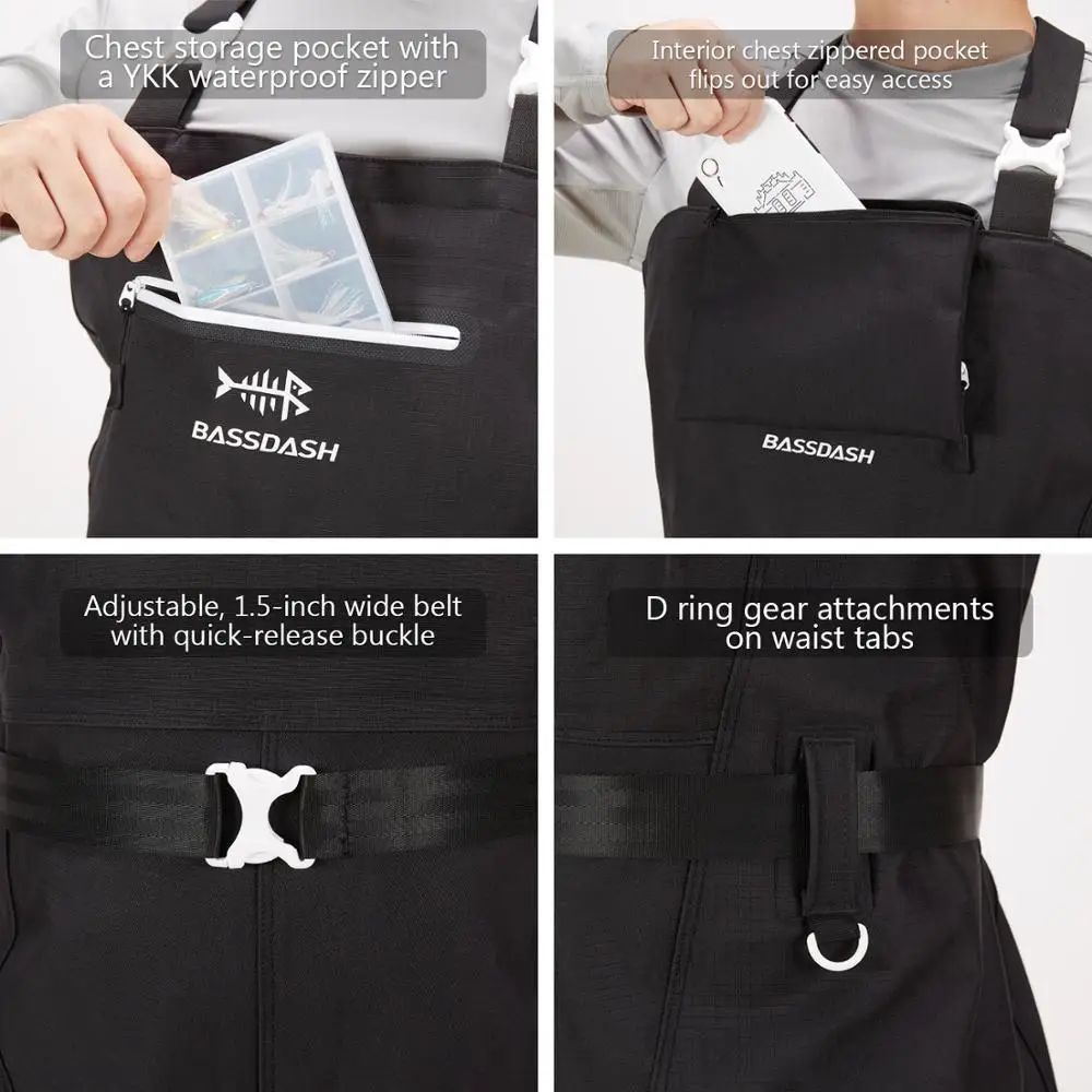 Bassdash 3D сапоги для ног ультра высокопрочные черные клетчатые нейлоновые ПВХ