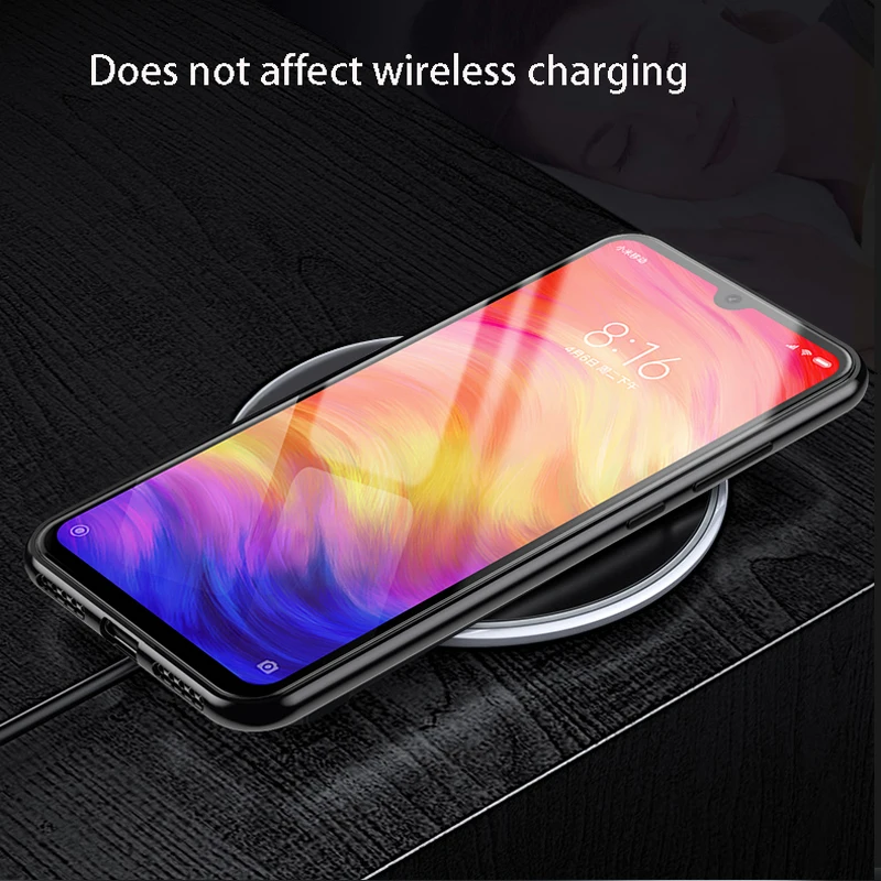 GKK Magnetic Adsorption Case For Xiaomi Redmi Note 7 8 Pro One Side Tempered Glass Back Cover 7A 8A Coque |