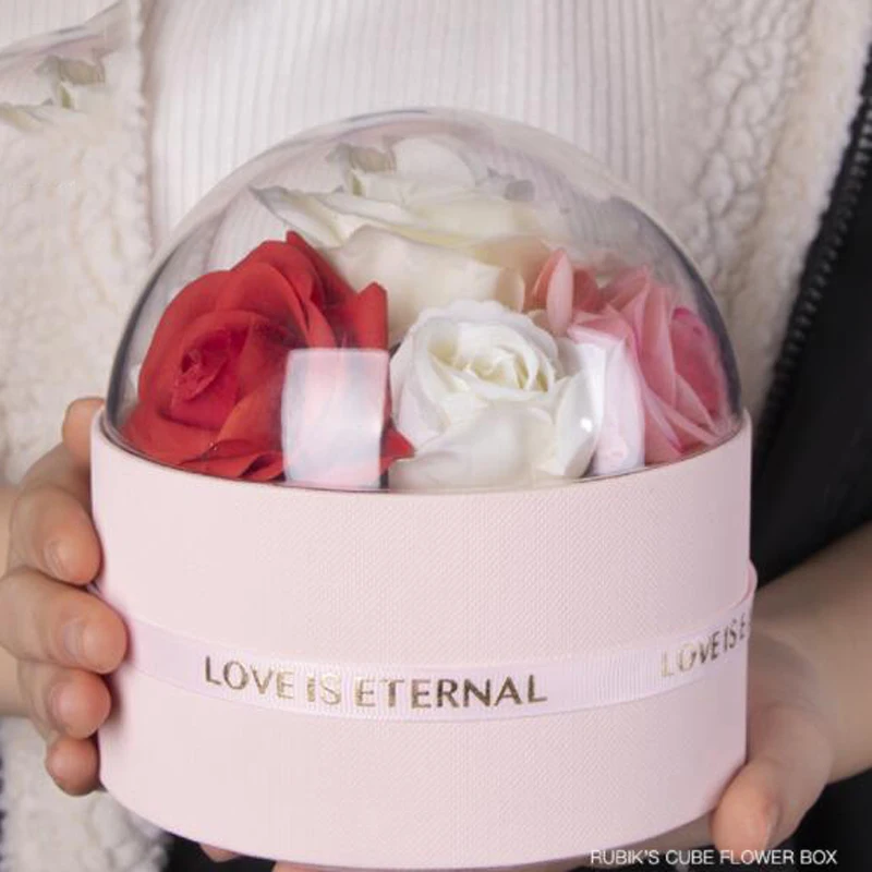 Высококачественная акриловая круглая квадратная ажурная Подарочная коробка из