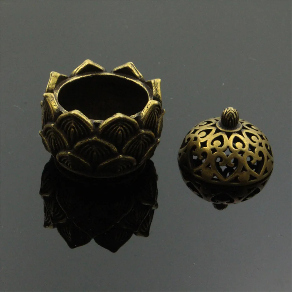 

1pc Retro Copper Small Incense Stick Burner With Cover Lotus Pocket Hollow Out Incense Stick No Smell Incense Home Decoration