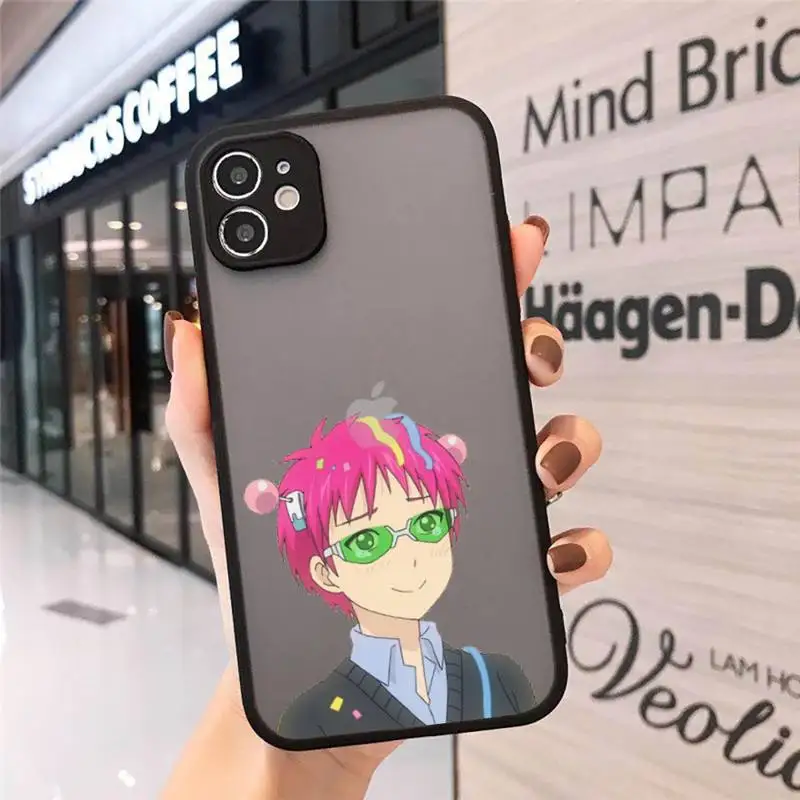 

Japan anime Saiki Kusuo Phone Case matte transparent For iphone 7 8 11 12 plus mini x xs xr pro max cover