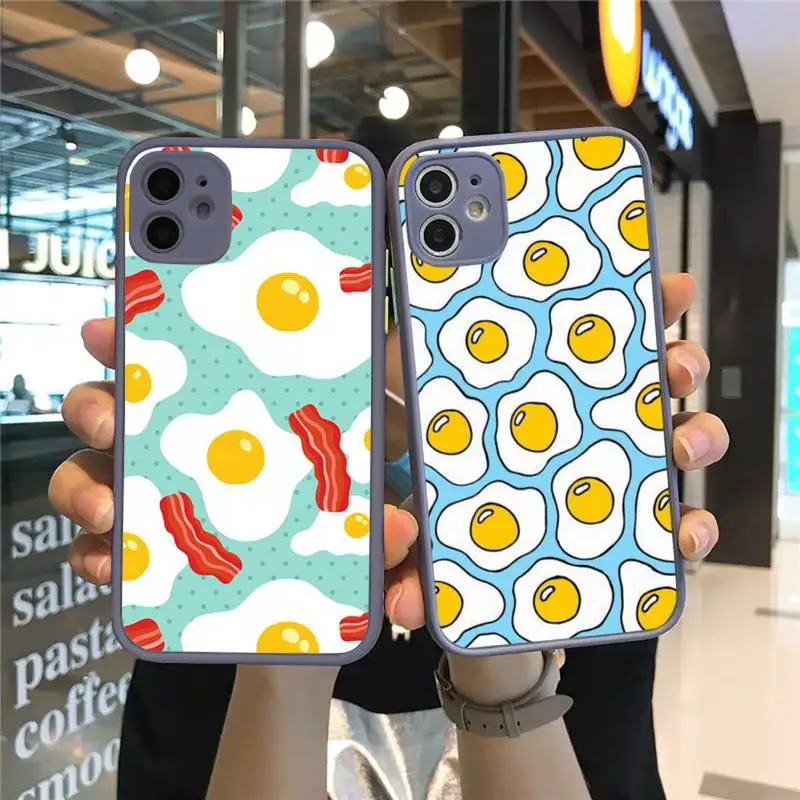 

Funny Egg Styles food Phone Case Matte Transparent for iPhone 7 8 11 12 s mini pro X XS XR MAX Plus funda