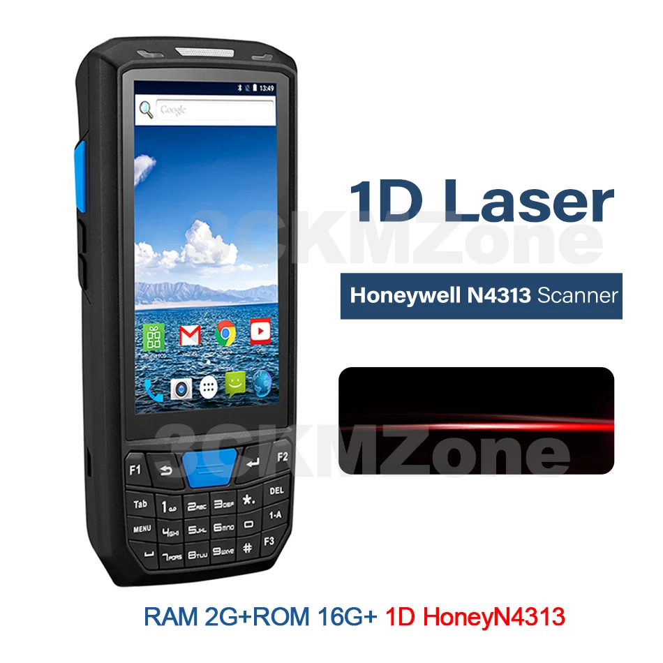 1D HoneyN4313 2G16G Android 8,1 промышленный прочный КПК ручной pos-терминал лазерный сканер штрих-кода поддержка беспроводной Wi-Fi 4G BT для склада Express - Color: 1D HoneyN4313 2G16G
