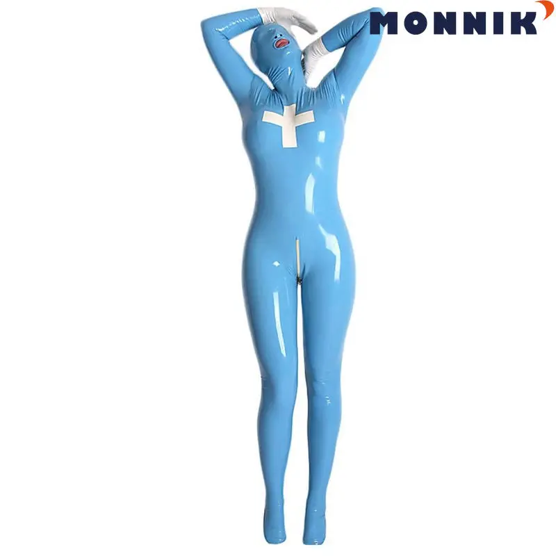 Мужской латексный комбидресс monner latexSexy с длинными рукавами носки для вечеринки