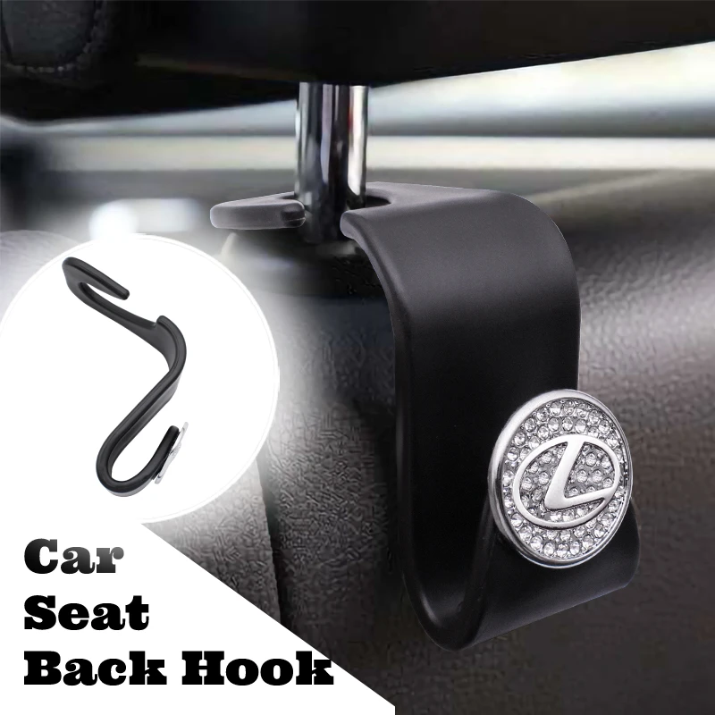 

Crystal Logo Car Styling Bling Back Seat Hook Portable Hanging Bag Rack For Lexus ES300 RX330 GS300 IS250 IS200 CT200h NX RX