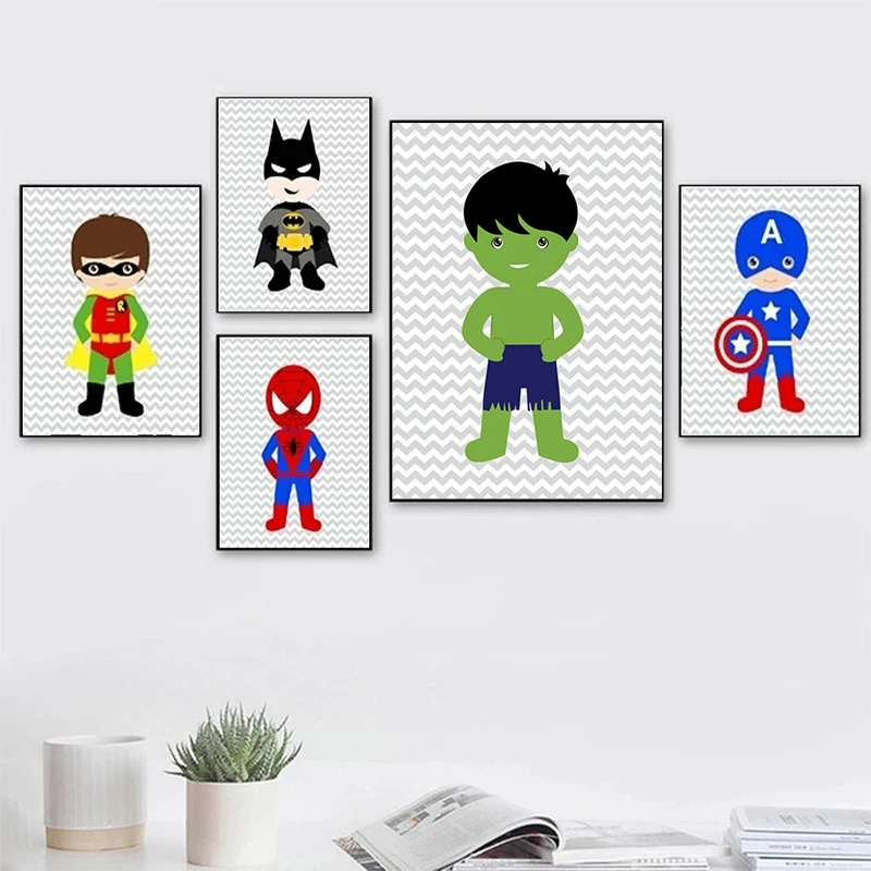 

Superhero Boy Bedroom Baby Boy Decoration Nursery Wall Art Canvas Print and Poste Canvas Paintings Wall Art Picture Home Decor