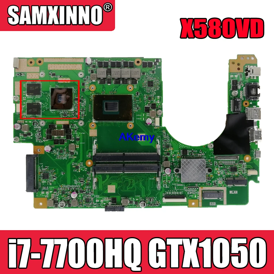 

X580VD Motherboard with GTX1050 Graphics card i7-7700HQ CPU For Asus Flying fortress X580 X580V X580VD X580VN laptop Mainboard