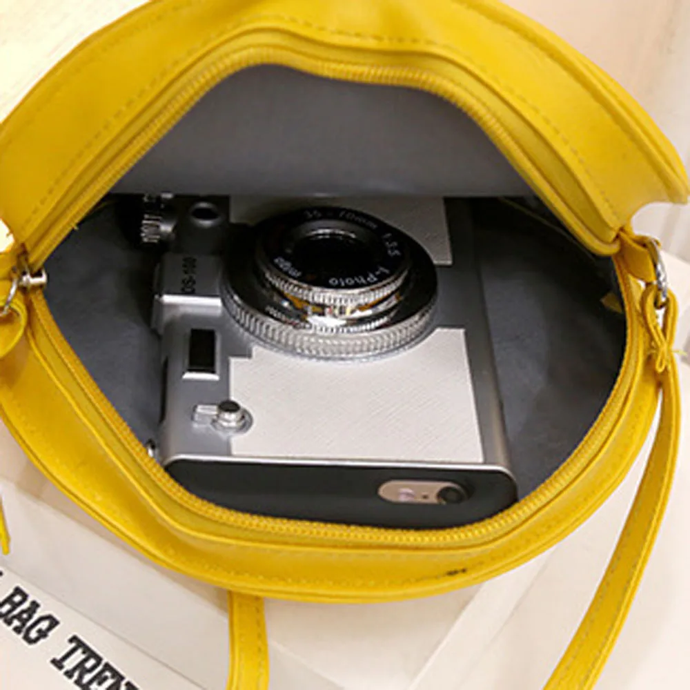 Женская модная индивидуальная круглая Сумка через Плечо с лимоном Новая женская