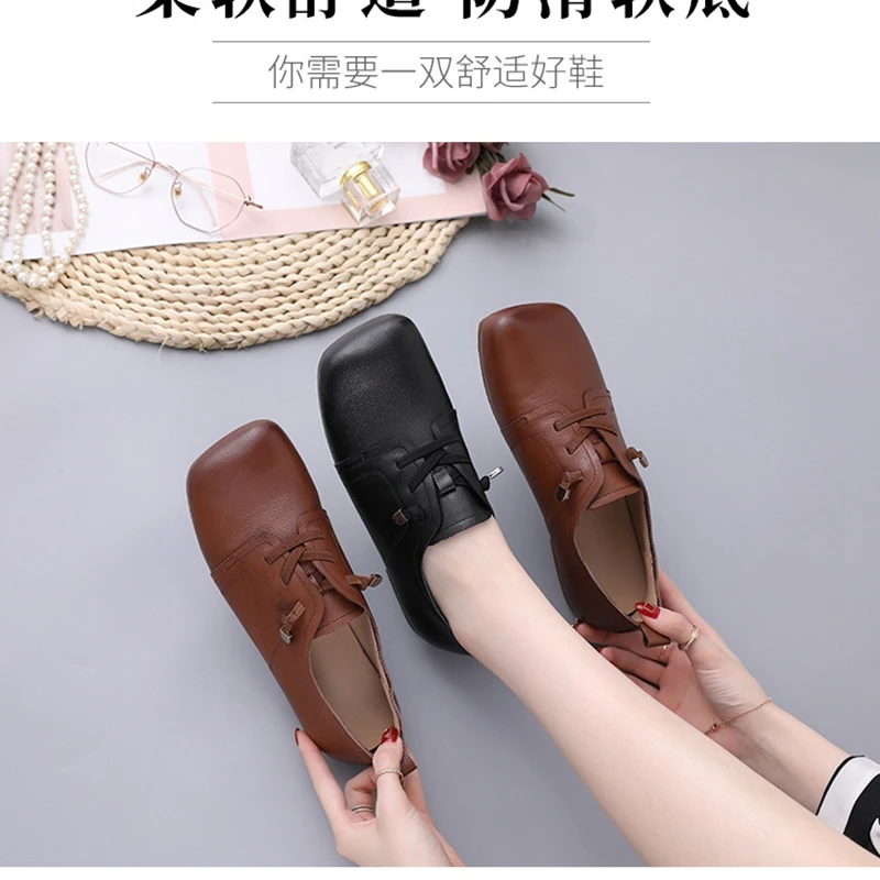 2020 Осенняя Новинка Женские тонкие туфли в стиле ретро Оригинальные ручной работы