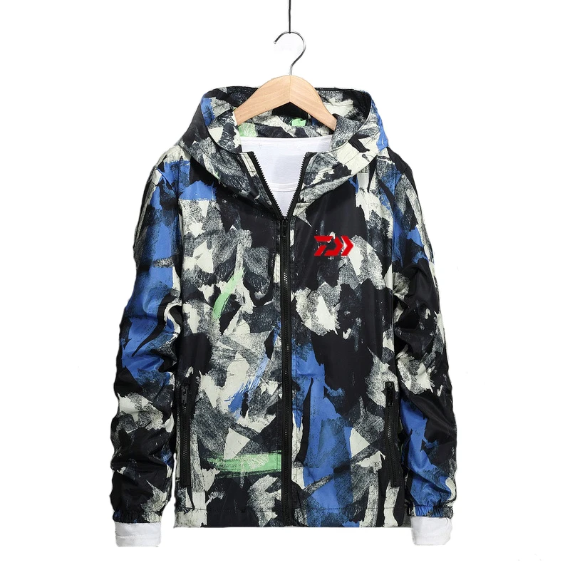 Мужская водонепроницаемая камуфляжная одежда для рыбалки DAYIWA куртка с капюшоном