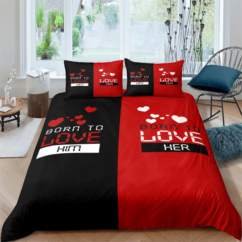 

3D Love Heart Print Home Living Comfortable Duvet Cover Set Pillowcase Kid Bedding Set Queen and King EU/US/AU/UK Size