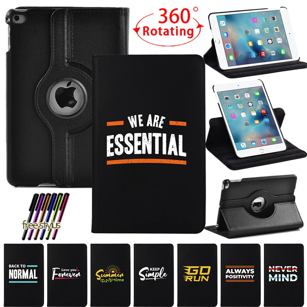 

Вращающийся на 360 градусов чехол для планшета ipad Mini 4/5, 7,9 дюйма, кожаный Автоматический чехол-подставка с функцией пробуждения + стилус