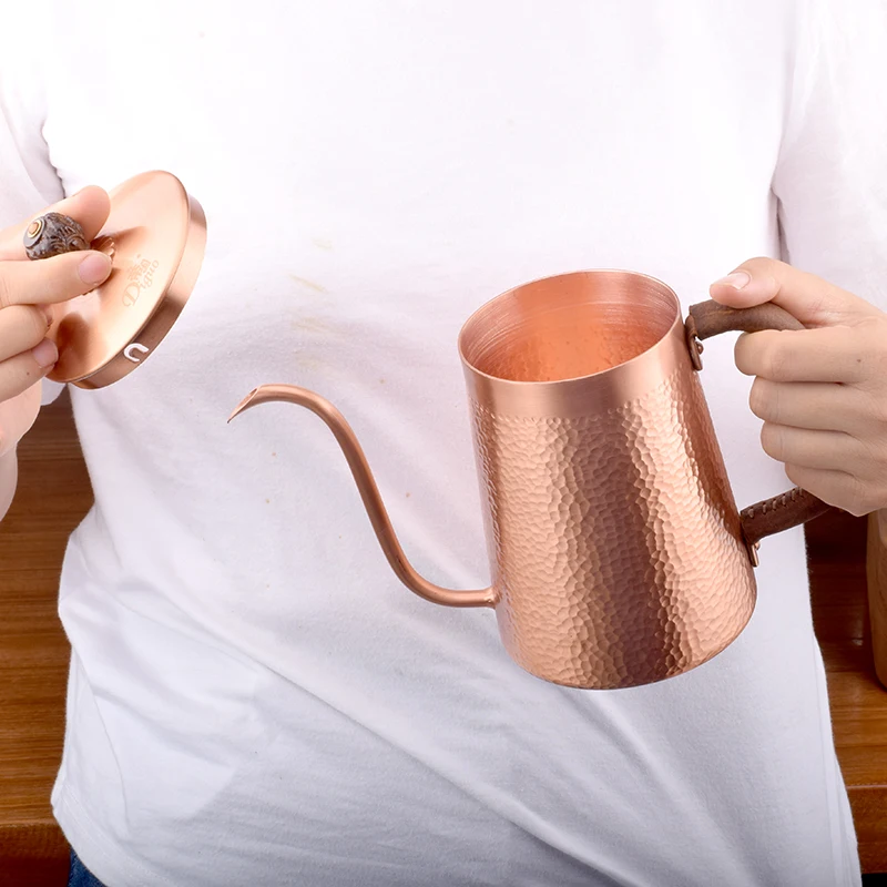 Red copper coffee pot swan neck drip pot long mouth 700mlfor single coffee