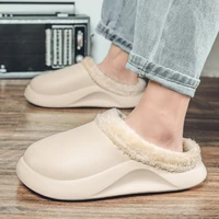 new indoor cotton slippers winter warm slippers eva waterproof and anti dirty design lightweight mens shoes
