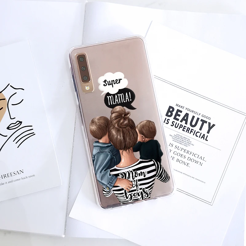 Girl Baby Women Mom Phone Case For Samsung A6 A8 Plus 2018 Soft Silicone Back Cover For Samsung Galaxy A3 A5 A7 2016 2017 2018